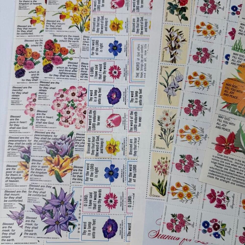 Vintage Lot of flower stamps